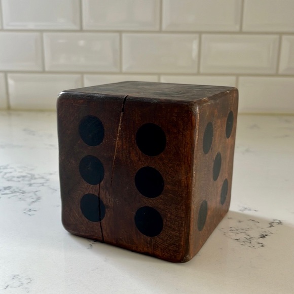 Crate&barrel Rustic Oversized Wooden Dice - Picture 9 of 16